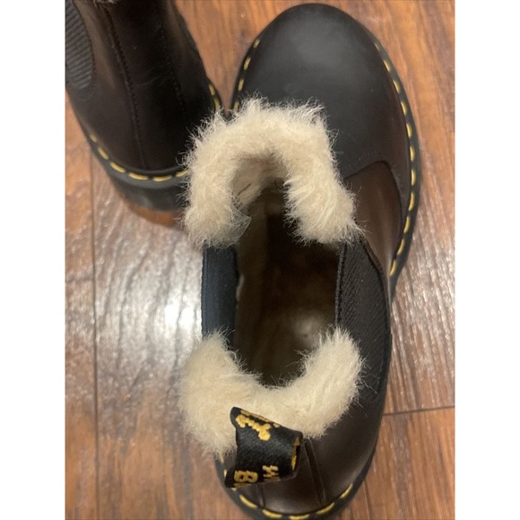 Dr. Martens LEONORE 2976 Women's Faux Fur Lined Black Chelsea Boots Size 8 - Picture 9 of 12